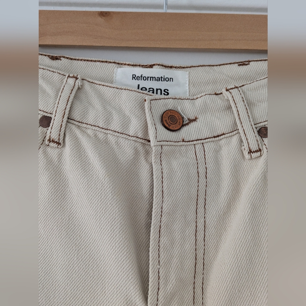 Reformation Cowboy High Rise Straight Jeans In Almond - Picture 6 of 10
